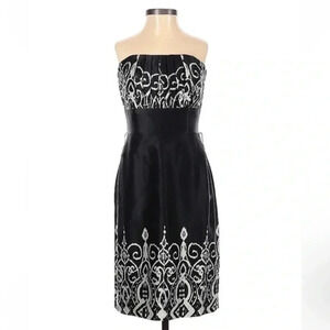 White House Black Market | 100% Silk Strapless Formal Cocktail Dress Size 0